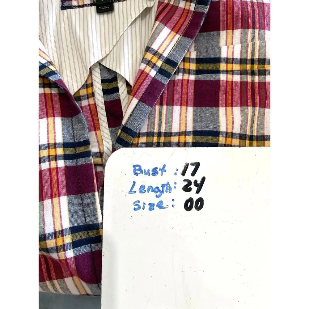 J. Crew Regent Blazer classic plaid red preppy business office accademia women00